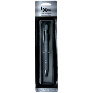 laser engraved rubber grip gray pen with Penn State and Athletic Logo